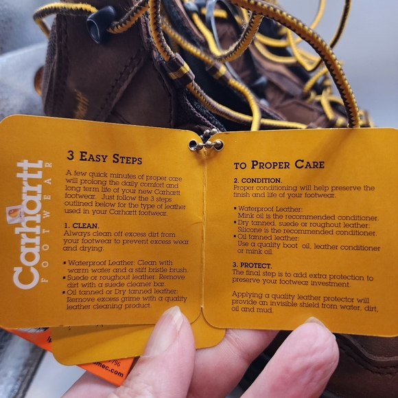 Carhartt Men's Brown Boot Insulated Steel toe 8.5D Leather Slip Resistant NIB - Picture 12 of 16